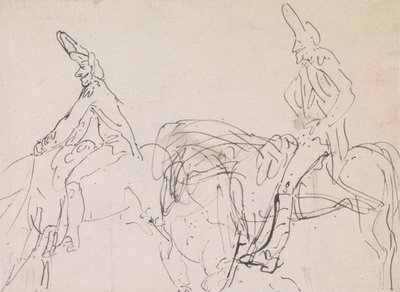 Zwei Studien eines französischen Kavalleristen von Thomas Rowlandson